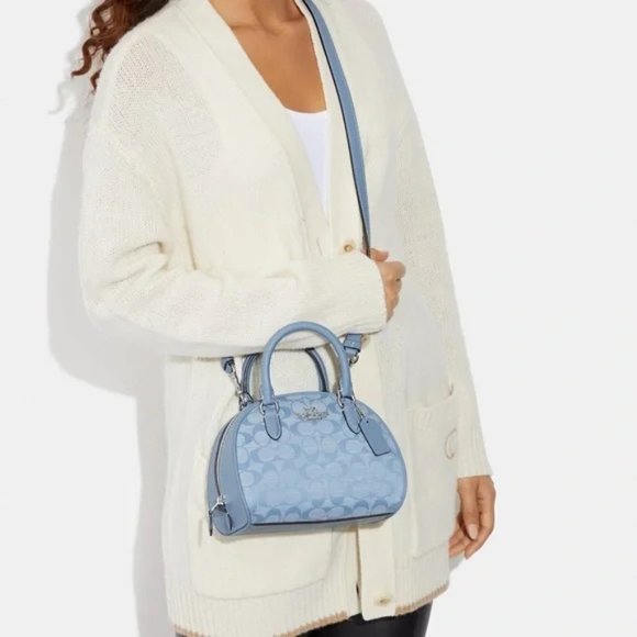 Coach Sydney Satchel In Signature Chambray - NWT - Picture 12 of 13